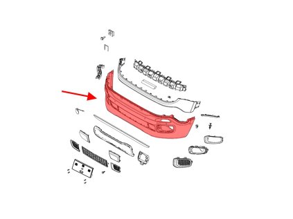 JEEP RENEGADE I BU 2015-2018 PŘED FACELIFTEM SPODNÍ PŘEDNÍ NÁRAZNÍK 5XB40LXHAA