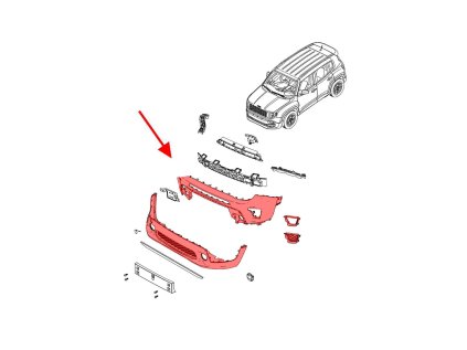JEEP RENEGADE I BU 2018-2022 FACELIFT KOMPLETNÍ PŘEDNÍ NÁRAZNÍK 6XD52TZZAA