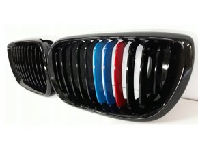 Přední maska, ledvinky, mřížky BMW 3 E46 (01-04) trikolora ///M - sada L+P