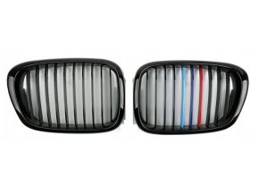 Přední maska, ledvinky, mřížky BMW 5 E39 (00-04) TRIKOLORA ///M - sada L+P