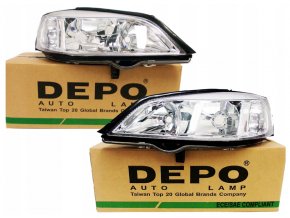 Přední světla Opel Astra II G (98-09) H7+HB3 L+P DEPO