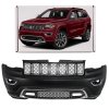 Přední nárazník bez PDC bez ostřikovačů s mřížkou 6eb83tzzaa JEEP GRAND CHEROKEE IV WK2 2017-2021 PO DRUHÉM FACELIFTU CHROMOVANÝ CHROMOVANOU