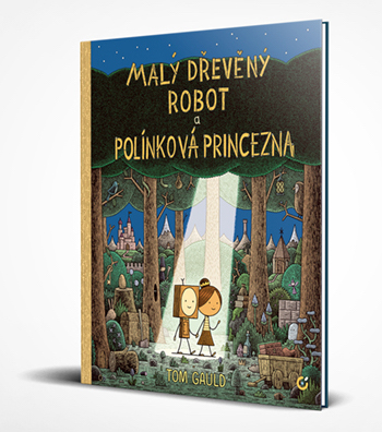 Malý dřevěný robot a polínková princezna