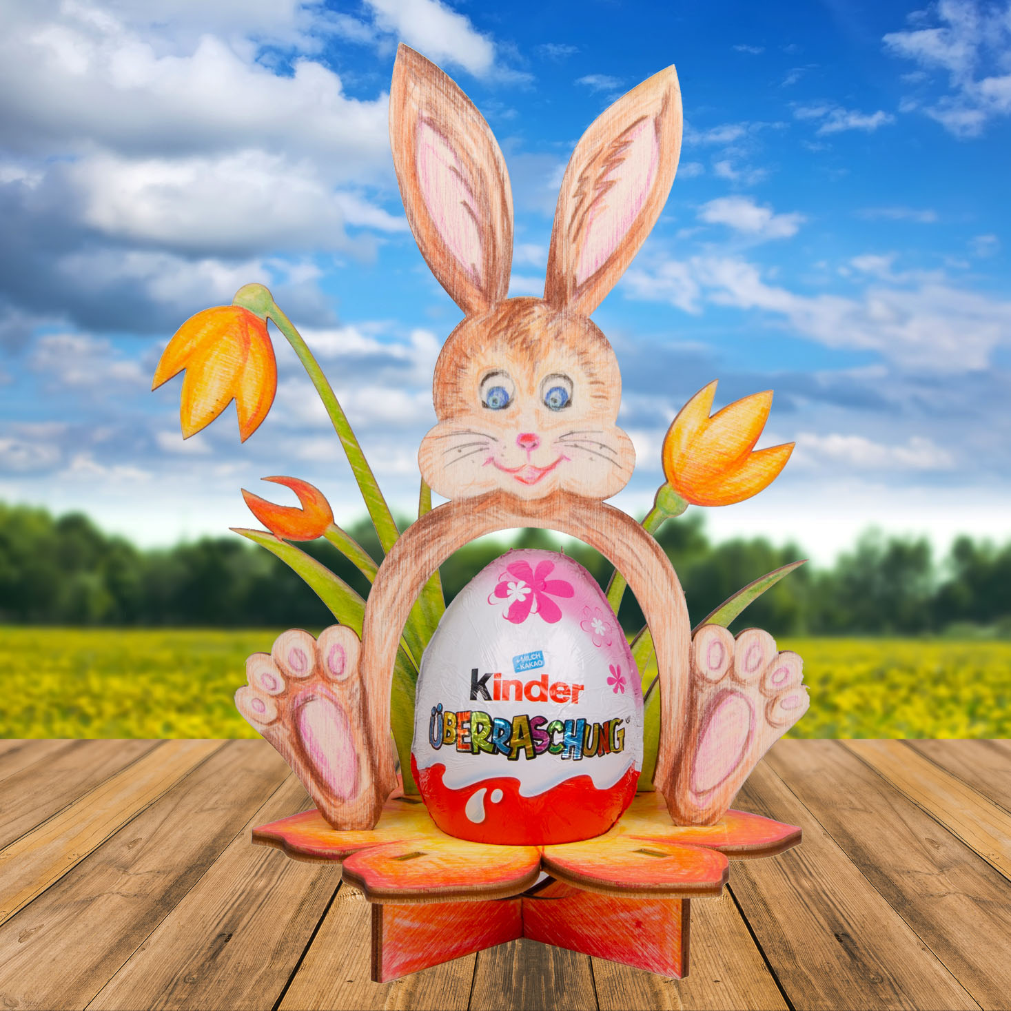 DIY dřevěný zajíček jako stojánek na vajíčko