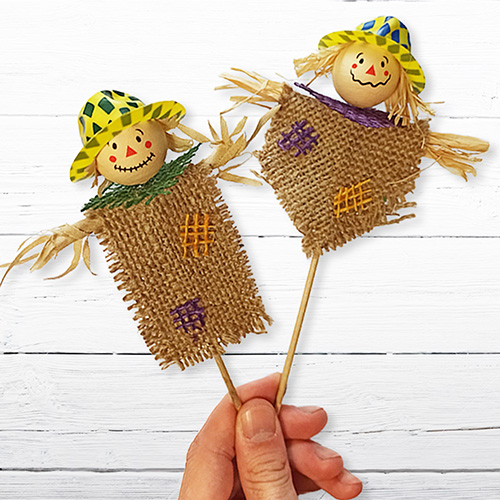 Strašáček (nejen) do květináče - Látkový i slaměný návod