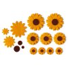 Ausschnitte für 9 Sonnenblumen aus Filz 81mm