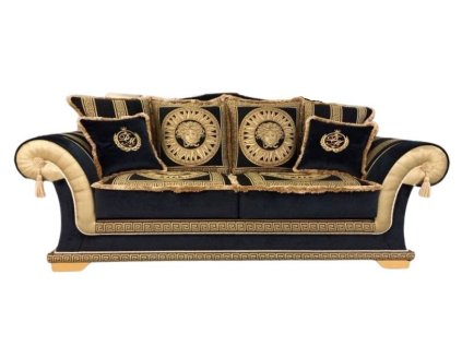 Talianska sedacia súprava EMPORIO v čierno-zlatom prevedení od spoločnosti Di Marco Sofa