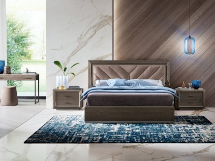 ELITE posteľ s čalúnením a nočné stolíky