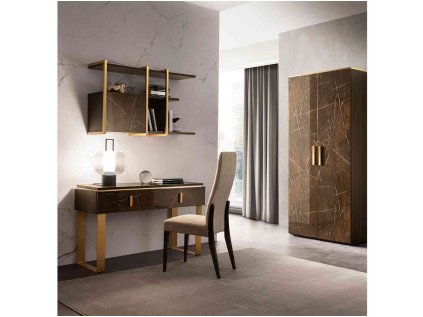 Konzola so závesným modulom na stenu, stoličkou a 2-dverovou skriňou z kolekcie ESSENZA