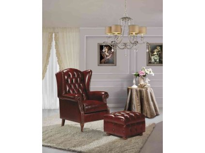 Kožená taburetka BERGER