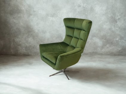 Dizajnové otočné kreslo JACOB v prevedení: Cod. 143 v látke:  TA-Selfie 814 Muschio od talianskeho výrobcu CALIA ITALIA