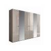 CLAIRE Šatníková skriňa 6dverová s 2 zrkadlami