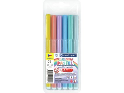 Školní pastelové barevné fixy Colour World Pastel Centropen 7550 (Barva TP sada 12 ks)