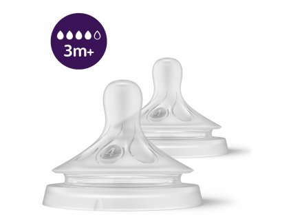 Philips AVENT Cumlík Natural Response 4 stredný prietok 3m+, 2 ks