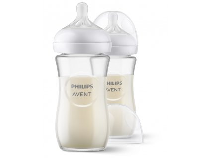 Philips AVENT Fľaša Natural Response sklenená 240 ml, 1m+ 2 ks