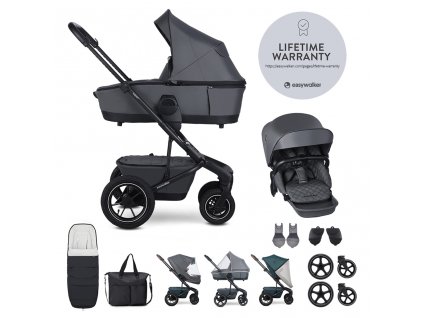 EASYWALKER Kočík kombinovaný Harvey⁵ Premium Mineral Grey XXL AIR