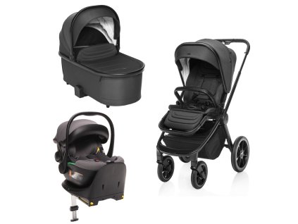 Zopa Set kočárek Move Cross 3 + hluboká korba  Move XL 3 + autosedačka + báze, All Black