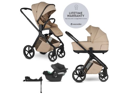 EASYWALKER Kočík kombinovaný Zoey Almond Taupe + CYBEX Aton B2 i-Size + základňa