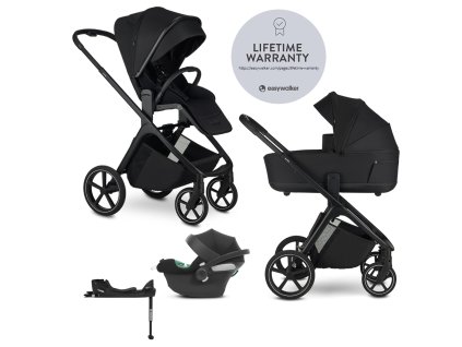 EASYWALKER Kočík kombinovaný Zoey Pure Black + CYBEX Aton B2 i-Size + základňa
