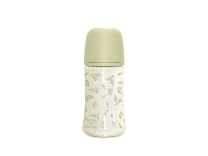 SUAVINEX | Dojčenská fľaša POETRY 270ml FYZIOL PRŮTOK M - zelená