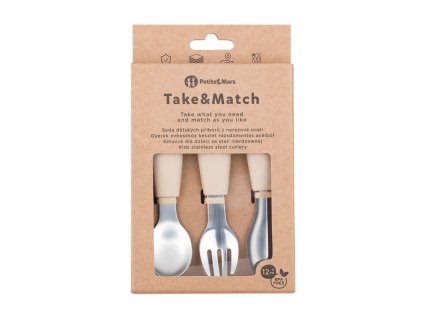 PETITE&MARS Sada príborov s nerezovej ocele Take&Match Desert Sand 12m+