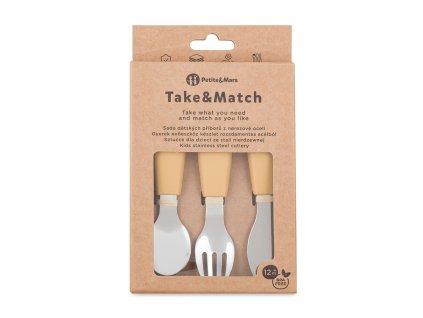 PETITE&MARS Sada príborov s nerezovej ocele Take&Match Intense Ochre 12m+