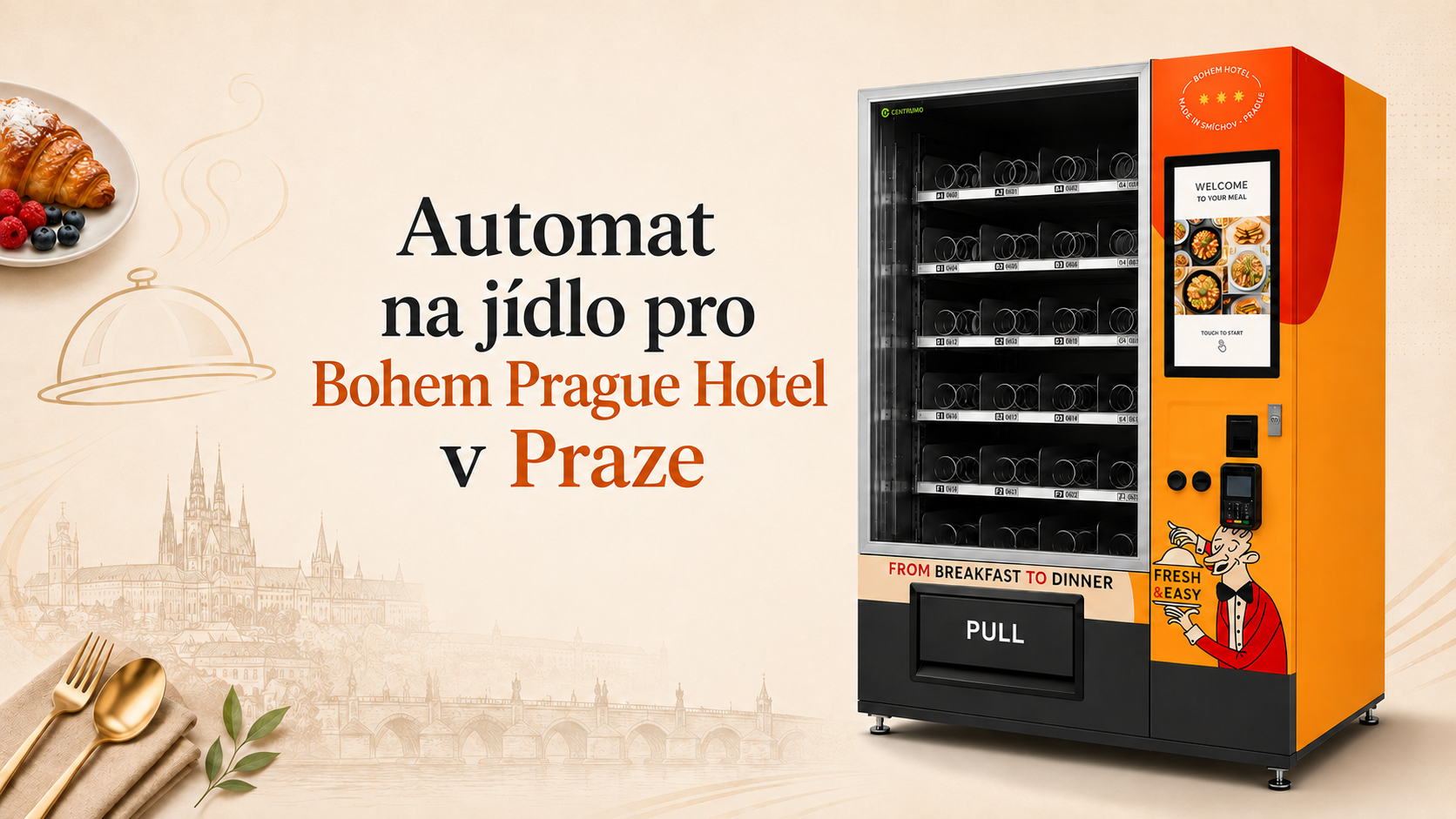 Samoobslužné občerstvenie pre hotelových hostí od raňajok až po večeru
