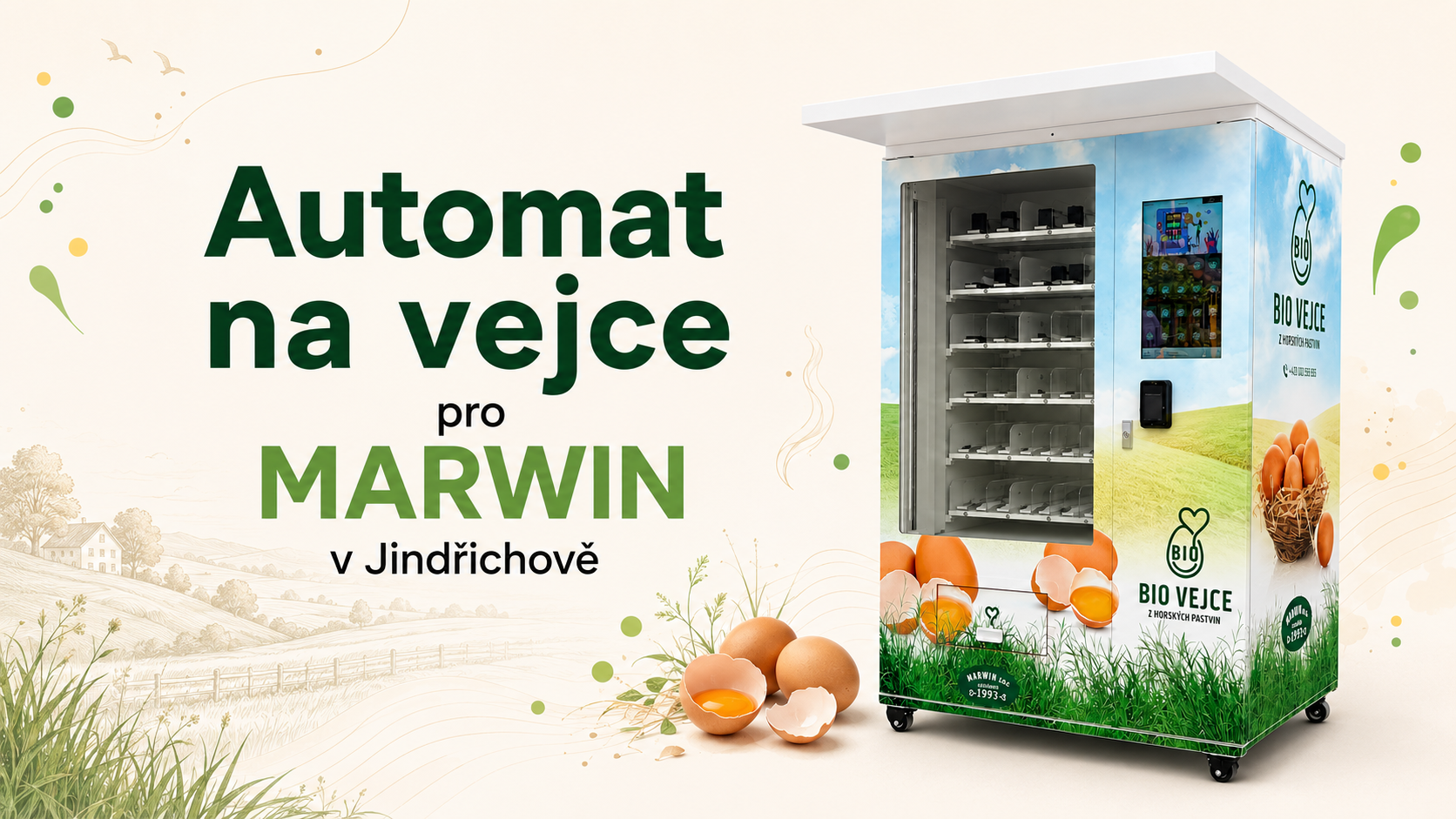 Automat na vajcia pre MARWIN v Jindřichove