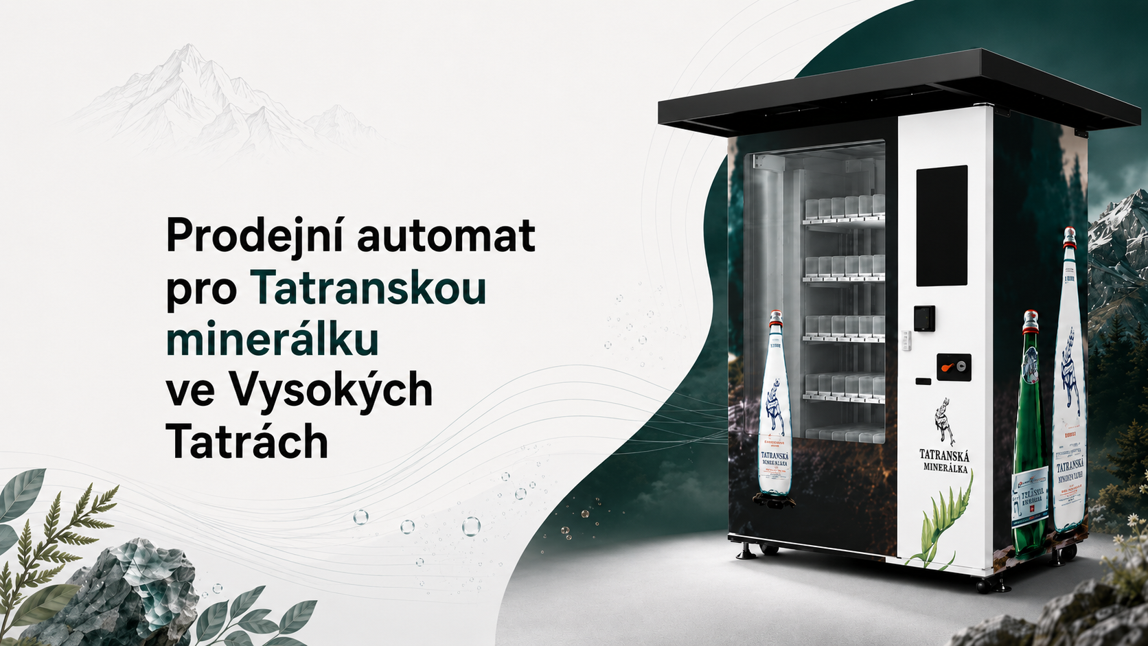 Prodejní automat pro Tatranskou minerálku ve Vysokých Tatrách