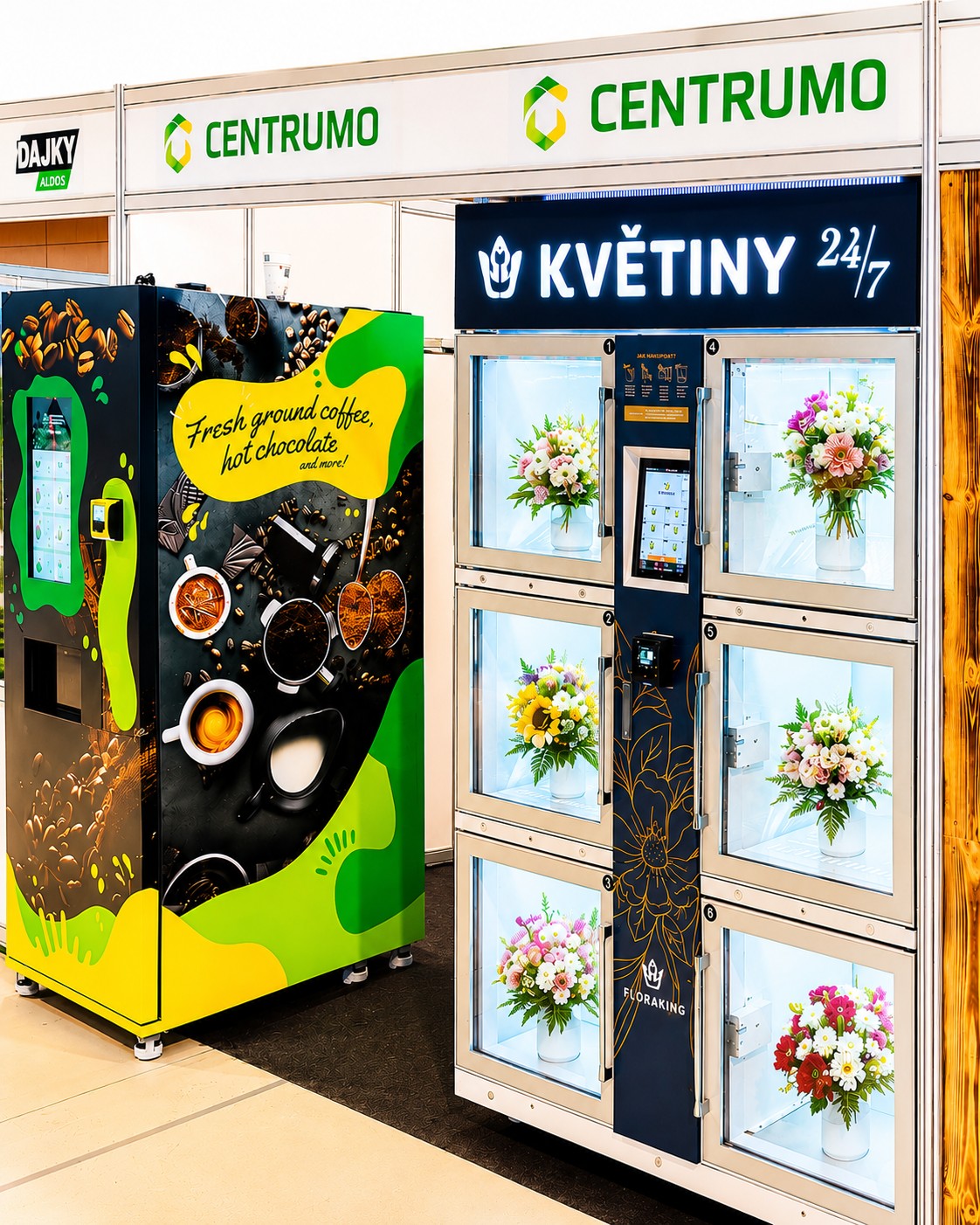 Kvetinový automat na výstave Flora Olomouc 2026