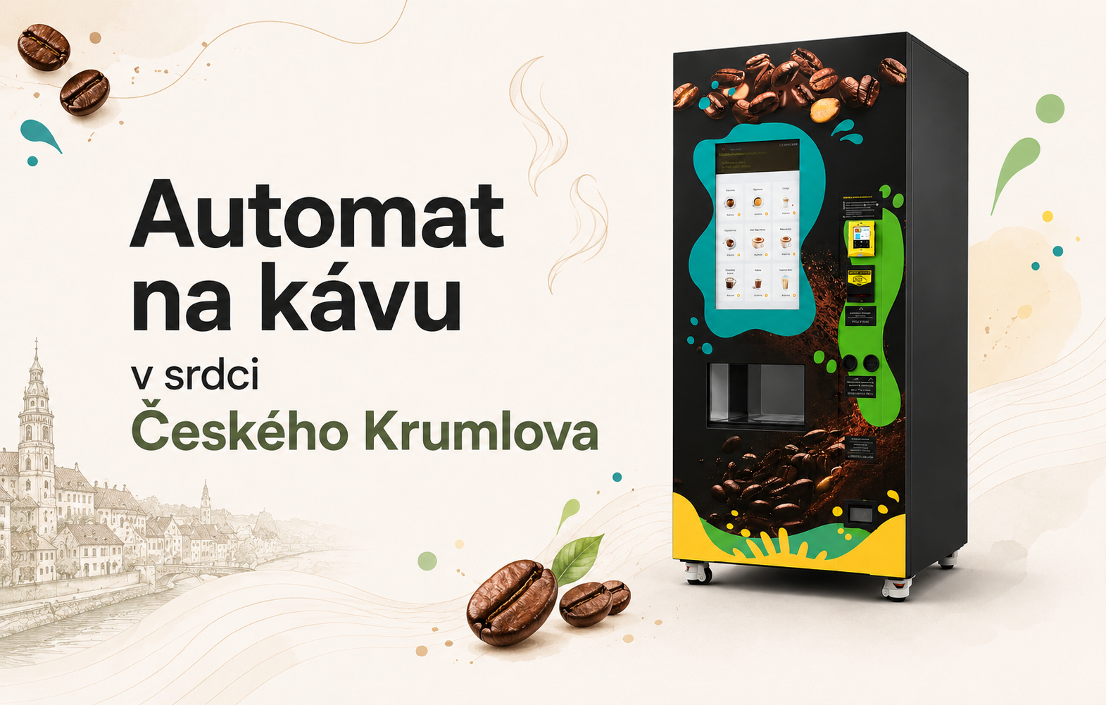 Automat na kávu v Českom Krumlove