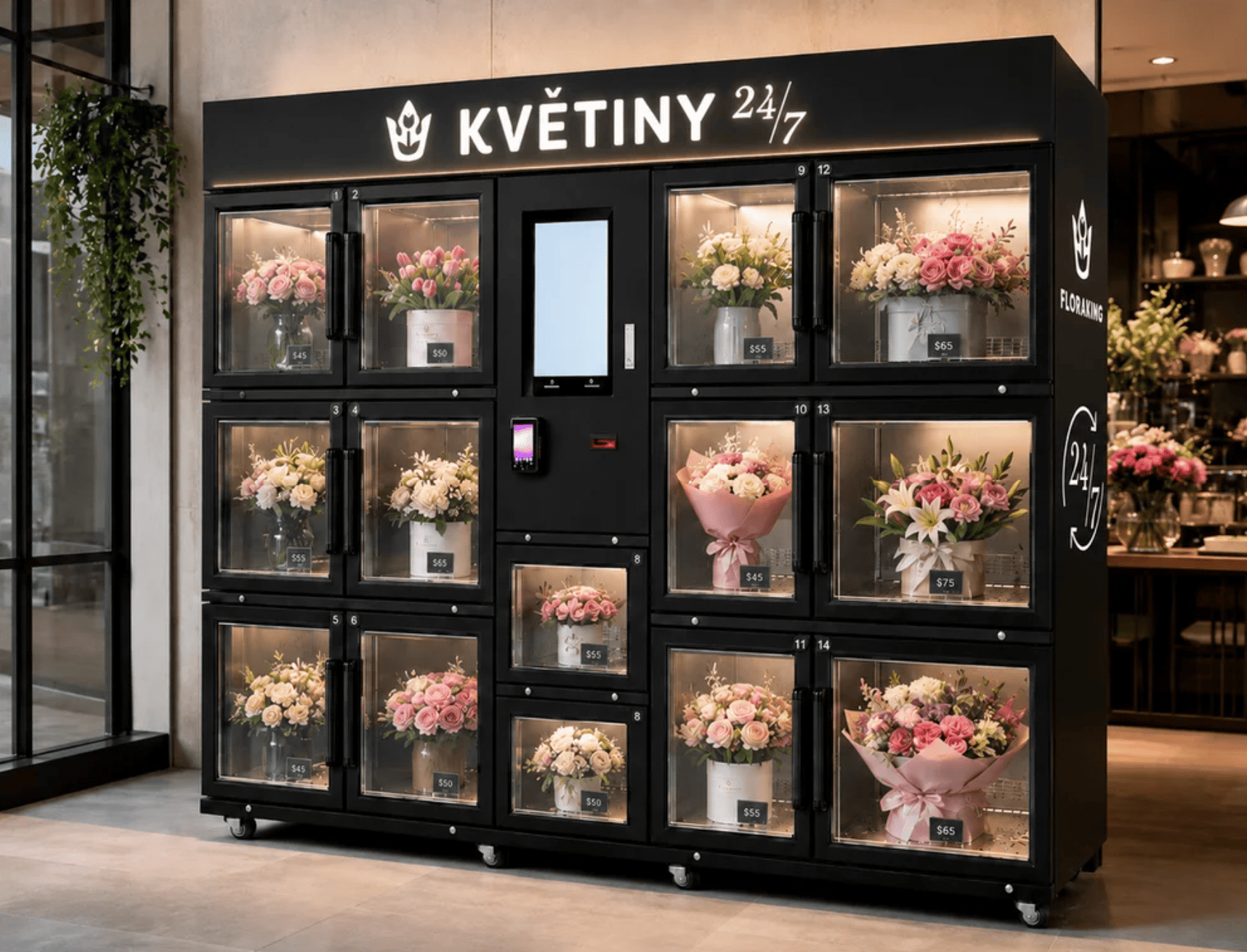 AKCE: Automaty na květiny se slevou 30 000 Kč a platební terminál ZDARMA