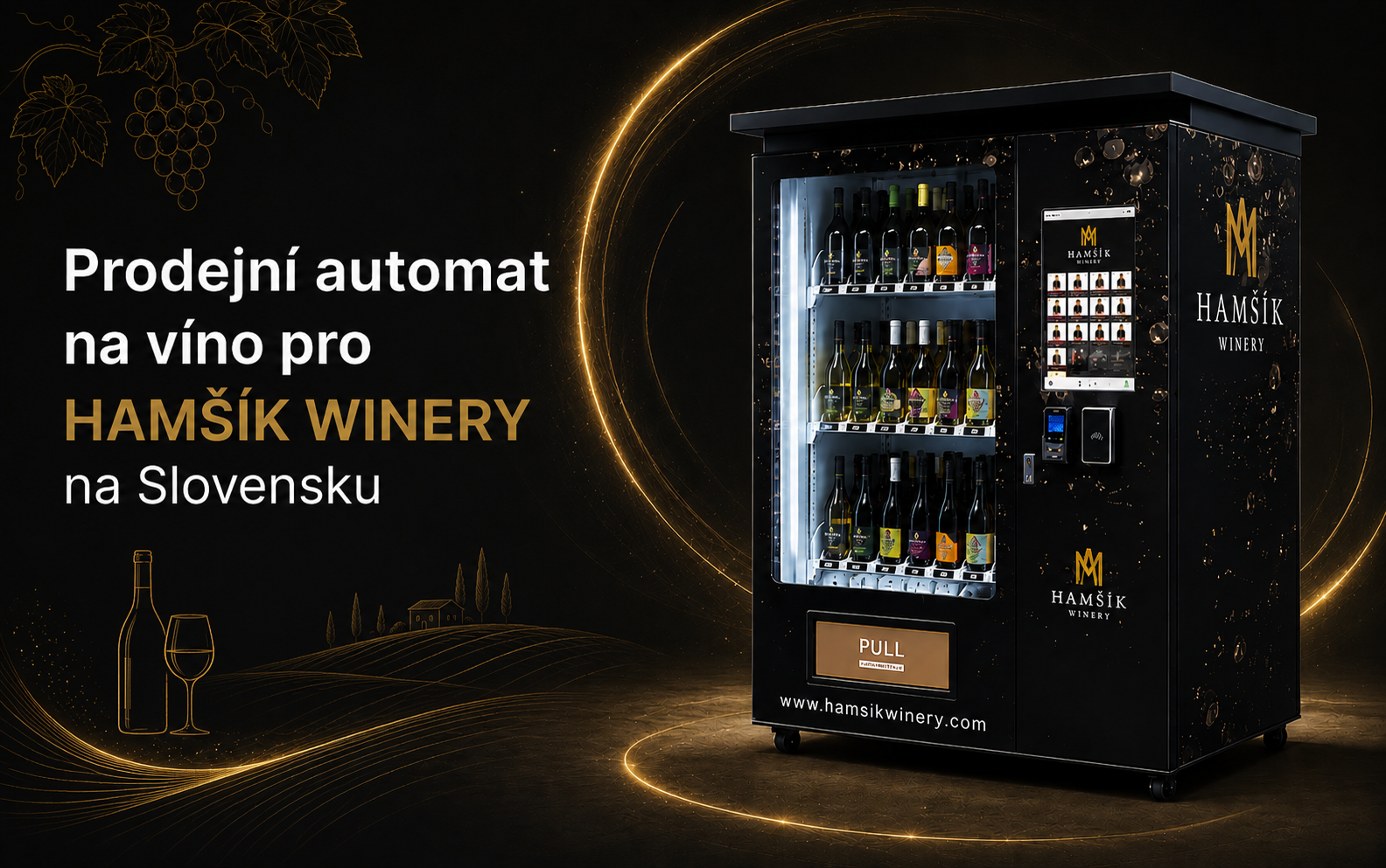 Predajný automat na víno pre HAMŠÍK WINERY na Slovensku