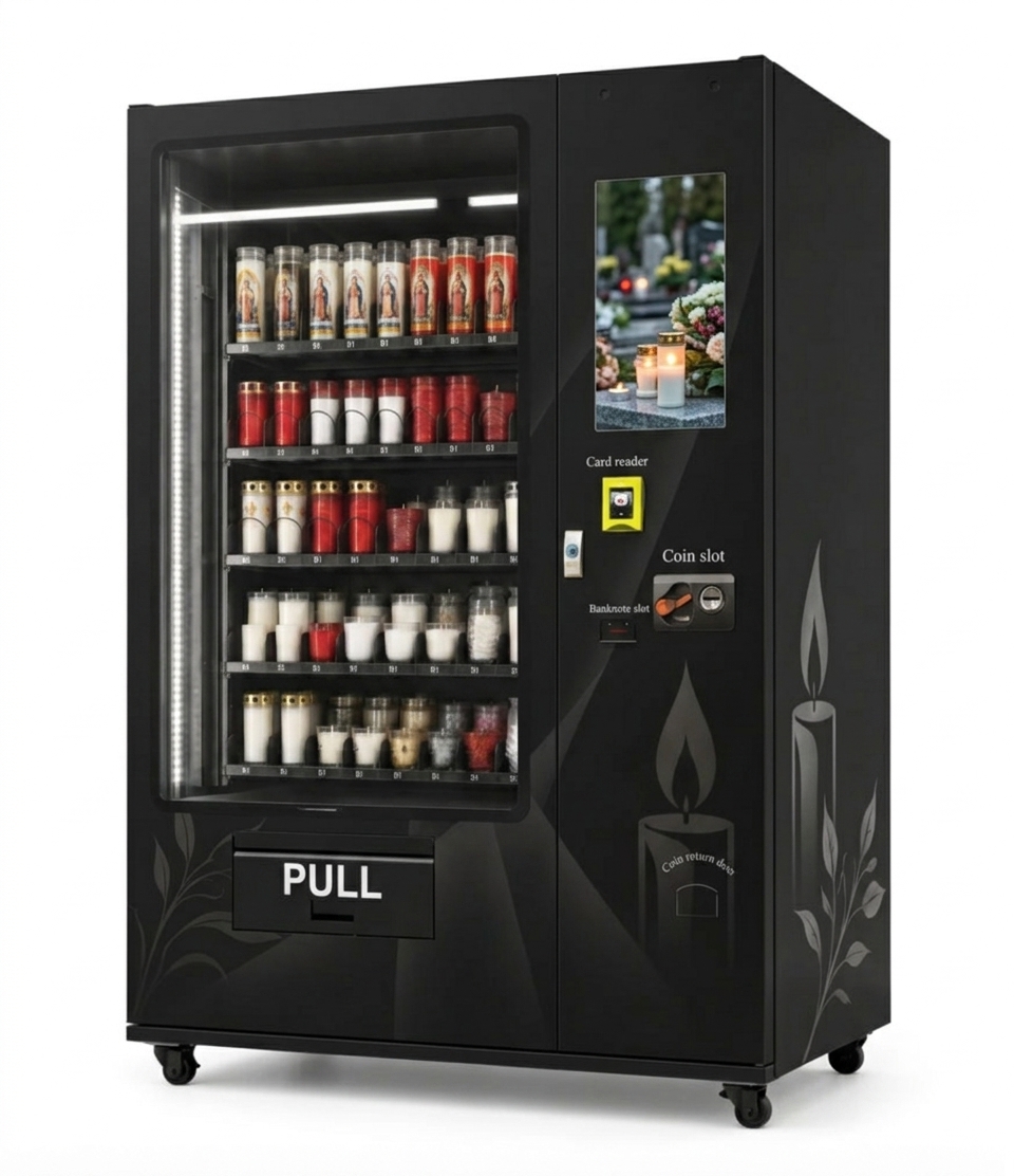 Venkovní automat na hřbitovní svíčky s výtahovým systémem CENTRUMO