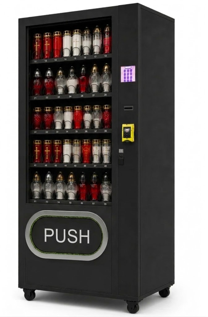 Malý automat na hřbitovní svíčky pro obec nebo menší hřbitov
