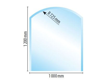 Sklo pod kachle B1, fazeta 6 mm