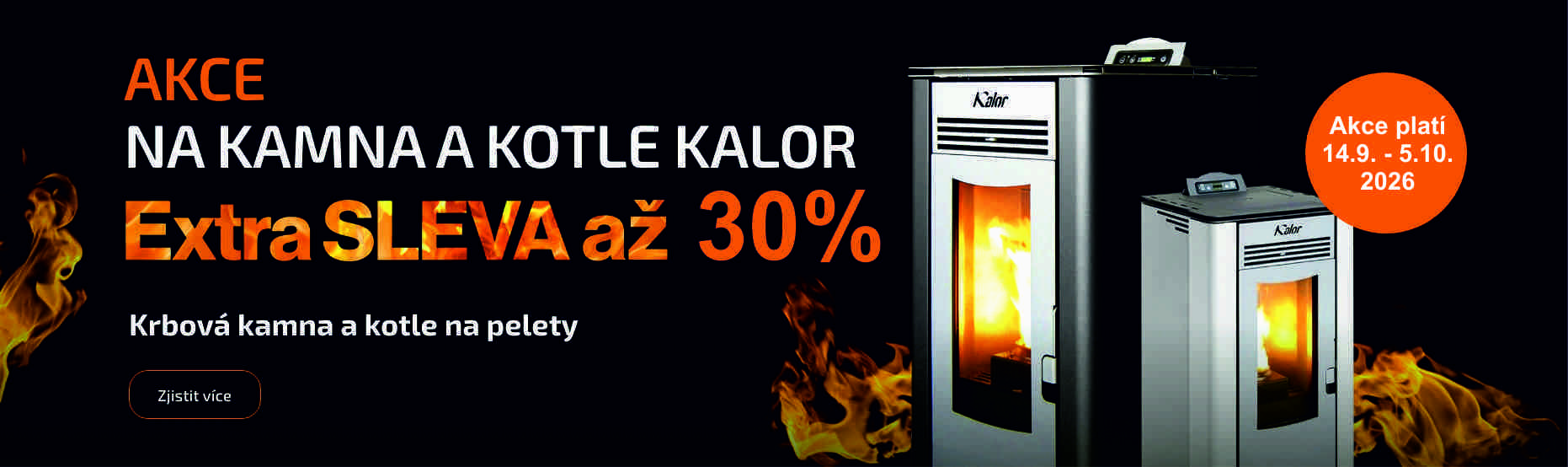 Slevu -30% na krbová kamna a kotle na pelety Kalor