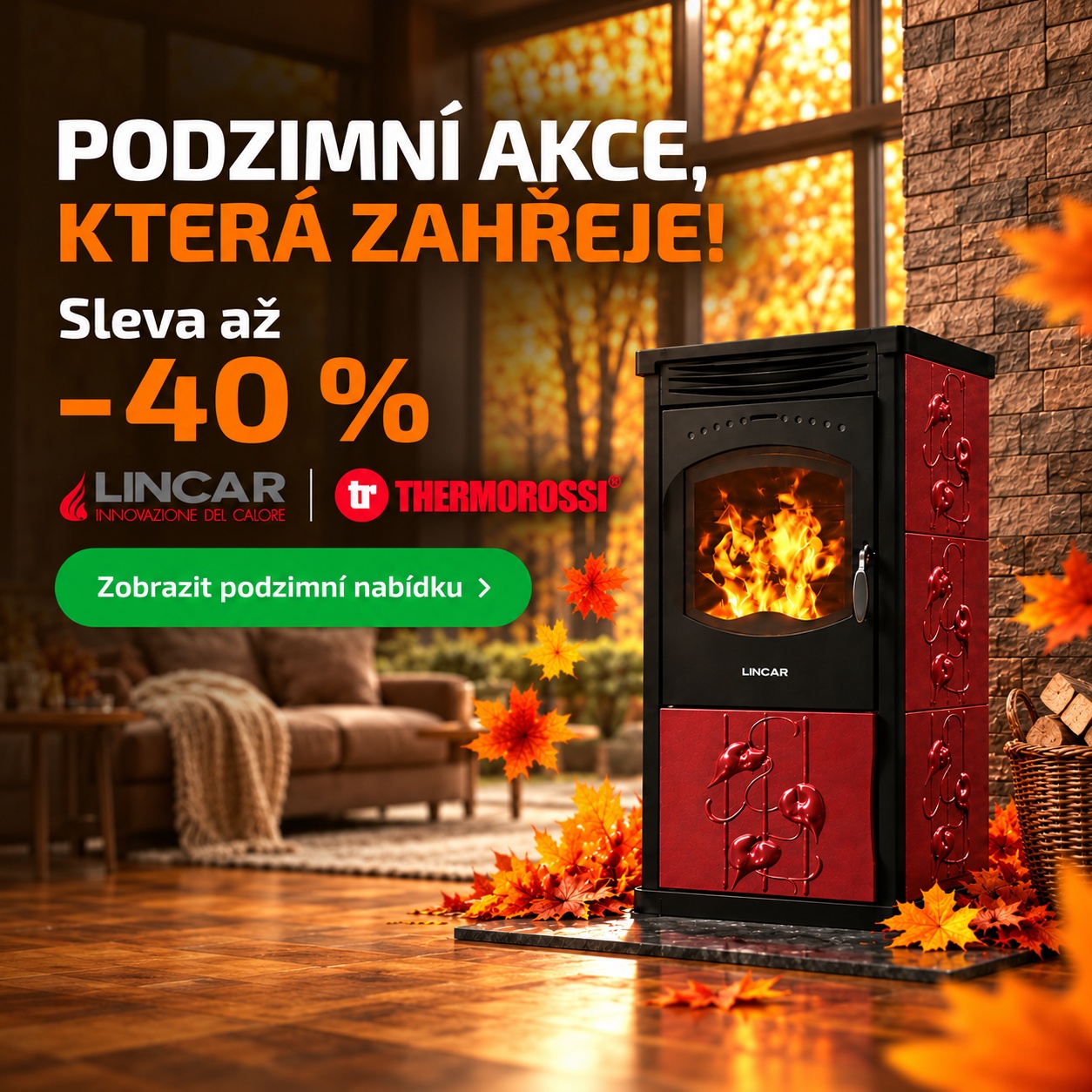Kamna na dřevo Lincar + Thermorossi