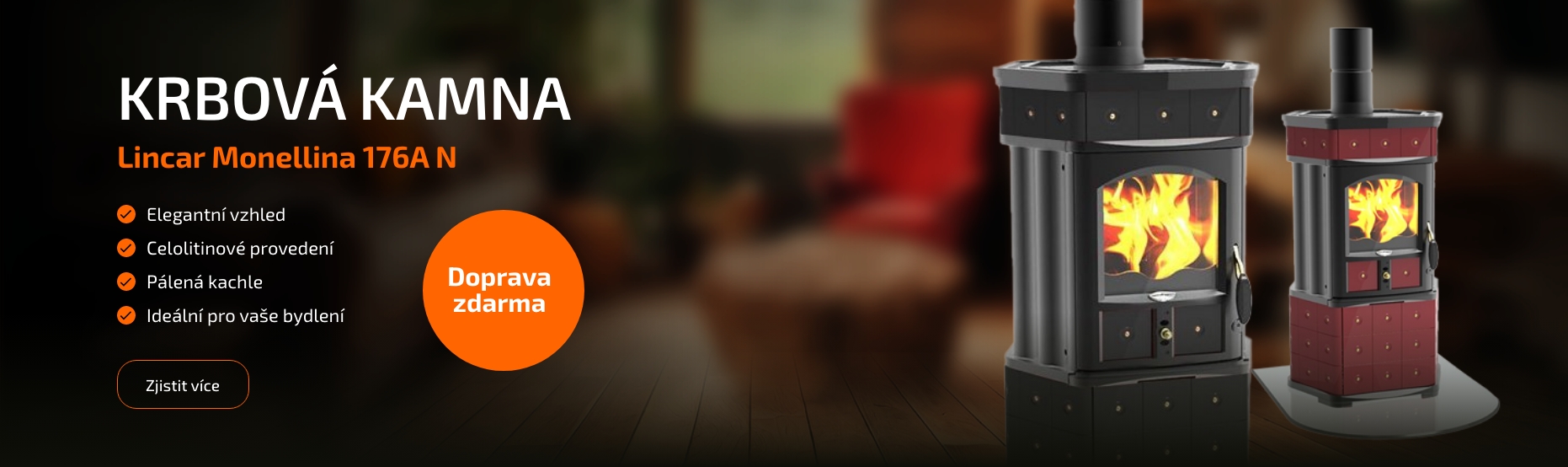 Litinová krbová kamna LINCAR MONELLINA