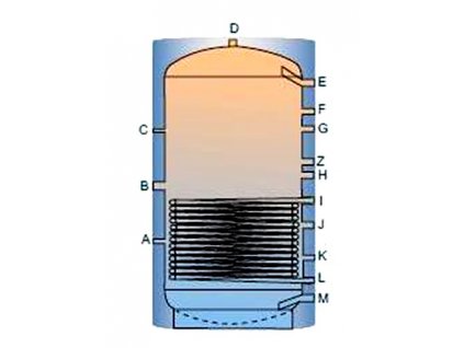 Akumulační nádrž TPR s jedním výměníkem - 300l, bez izolace