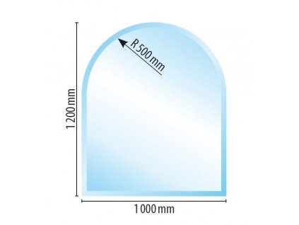 Sklo pod kamna A1 , fazeta 6 mm