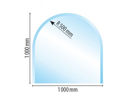 Sklo pod kamna A3, fazeta 6 mm