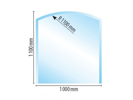 Sklo pod kamna B2, fazeta 6 mm