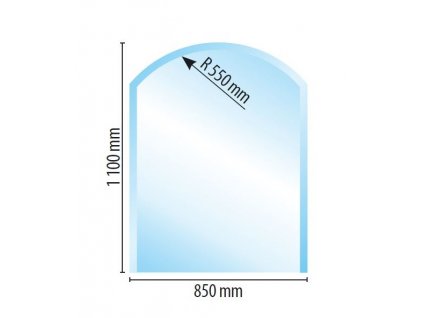 Sklo pod kamna B4, fazeta 6 mm