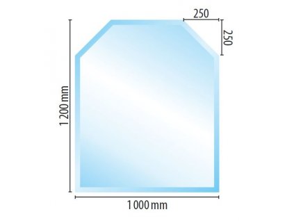 Sklo pod kamna C1, fazeta 6 mm