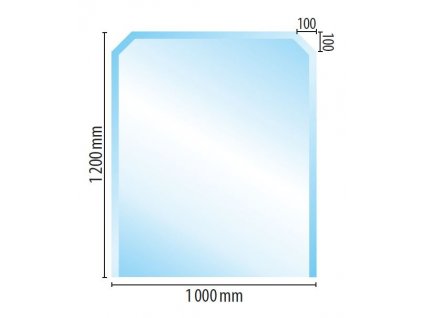 Sklo pod kamna C1/10, fazeta 6 mm