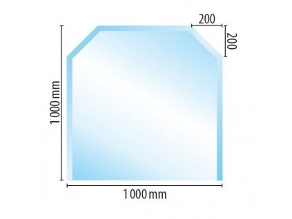 Sklo pod kamna C3, fazeta 6 mm