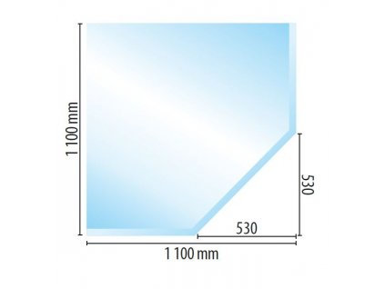 Sklo pod kamna G1, fazeta 6 mm