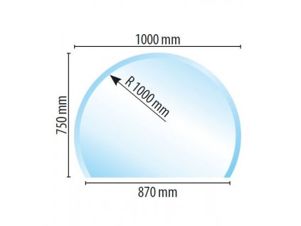 Sklo pod kamna I4, fazeta 6 mm