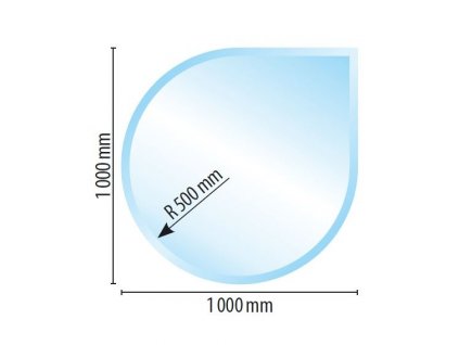 Sklo pod kamna J2, fazeta 6 mm